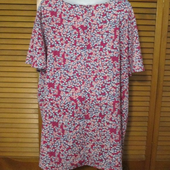 Lane Bryant top lightweight pink, blue and flowy V neck top size 26W - Picture 6 of 6